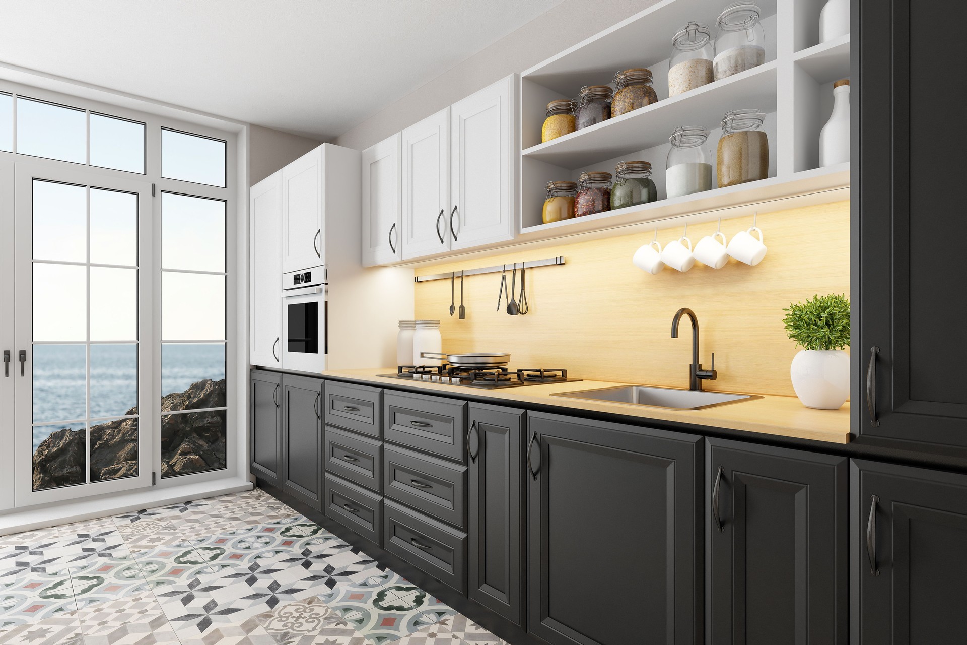 odern Scandinavian Open-Space Kitchen odern Scandinavian Open-Space Kitchen